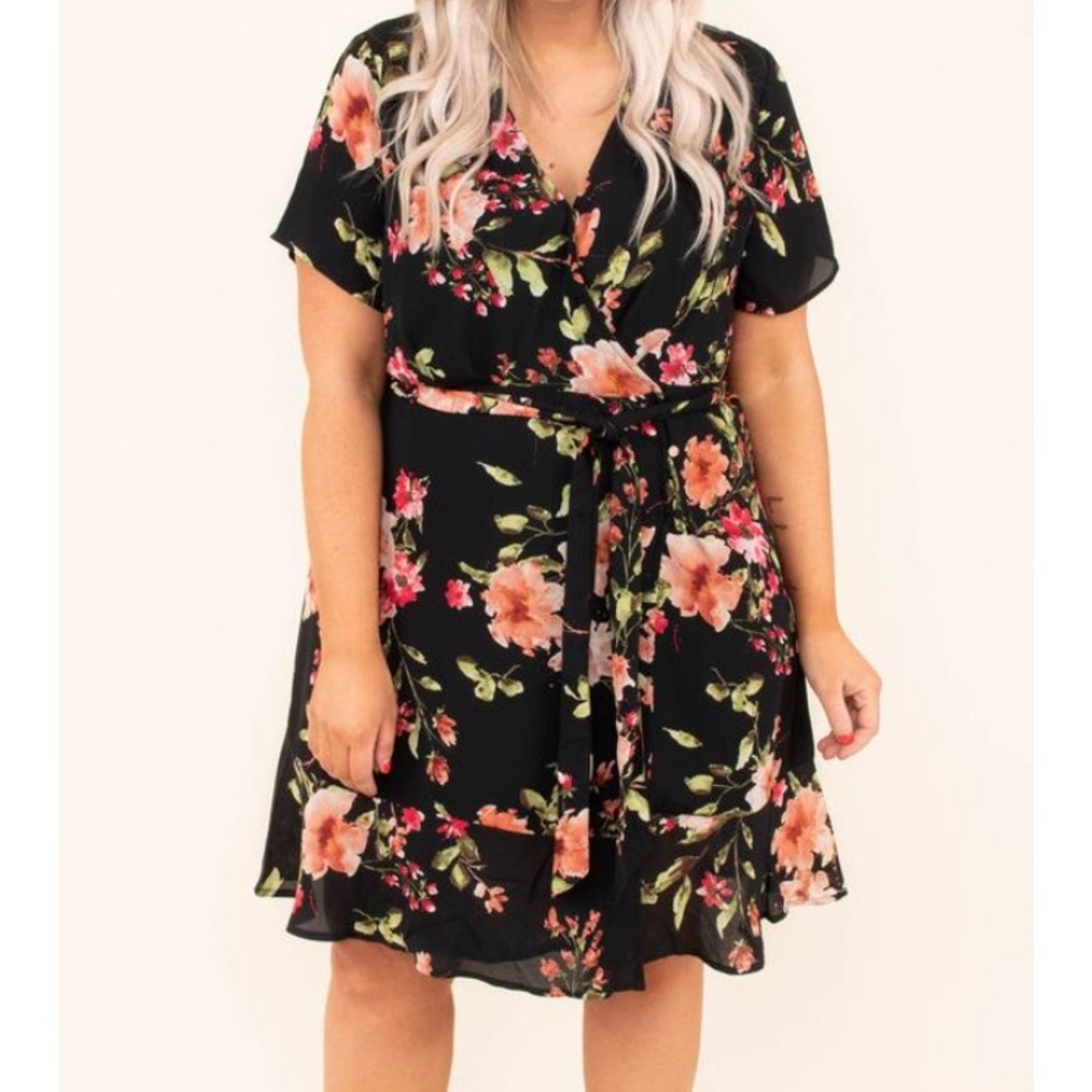 Chic Soul floral wrap dress